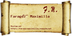 Faragó Maximilla névjegykártya